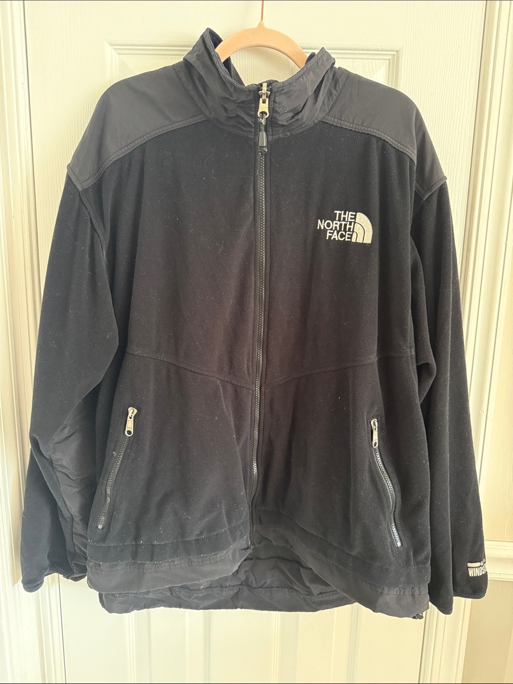 The North Face Vintage Black Mens Windstopper Fleece Jacket Sz XL